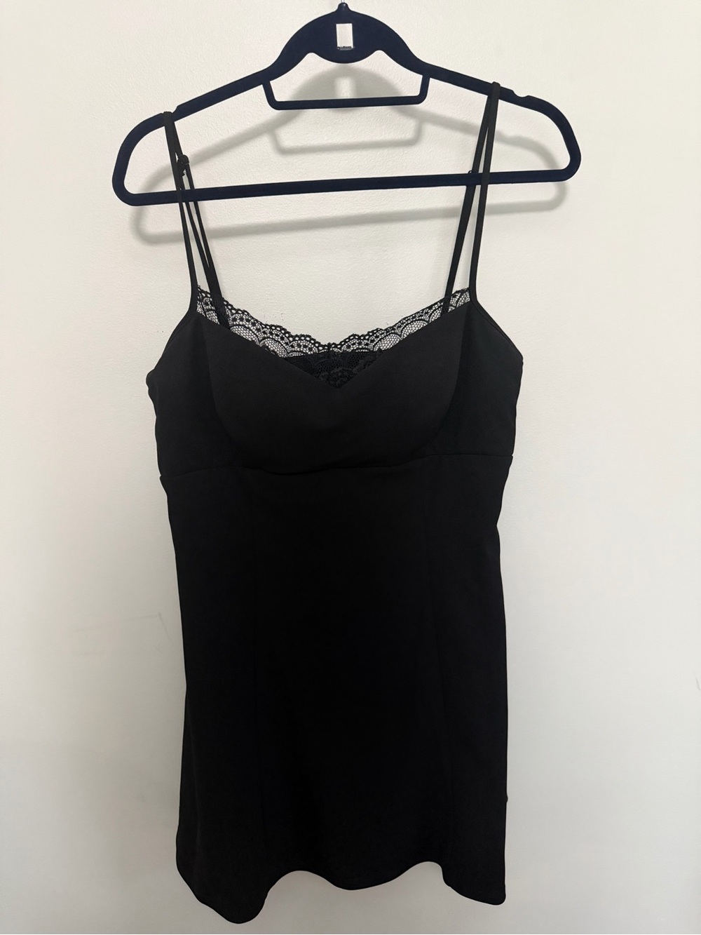 B. Smart Black Lace-Trim Cami Top